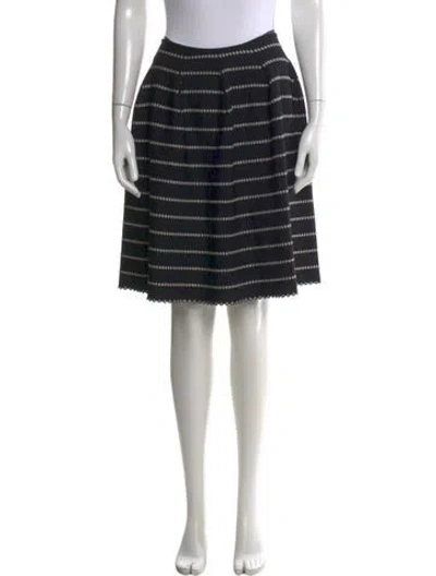 Pre-owned Alaïa Striped Knee-length Skirt In Black
