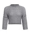 ALAÏA STRIPED-KNIT CROP TOP