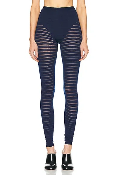 Alaïa Striped Legging In Marine