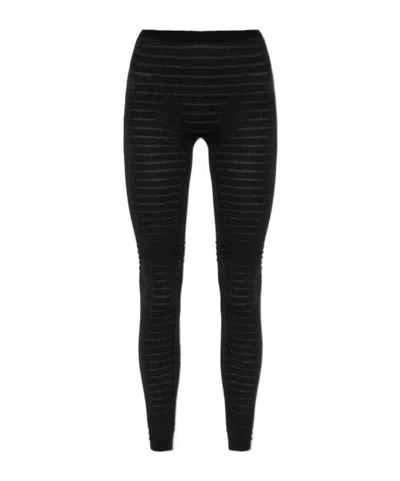 Alaïa Striped Leggings In Black