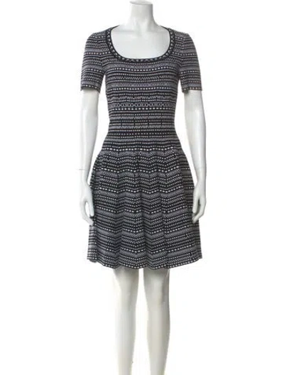 Pre-owned Alaïa Striped Mini Dress In Black