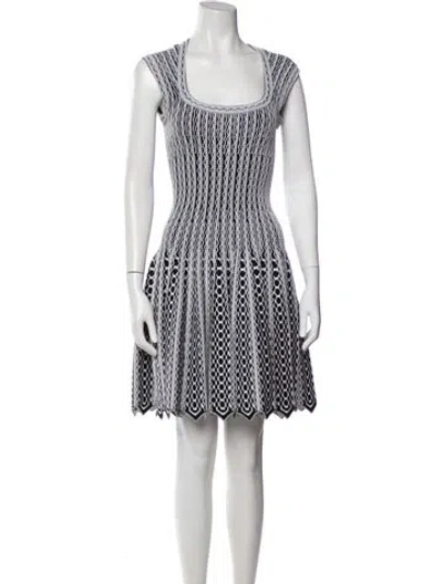 Pre-owned Alaïa Striped Mini Dress In Black