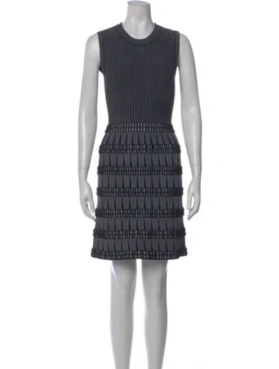 Pre-owned Alaïa Striped Mini Dress In Black