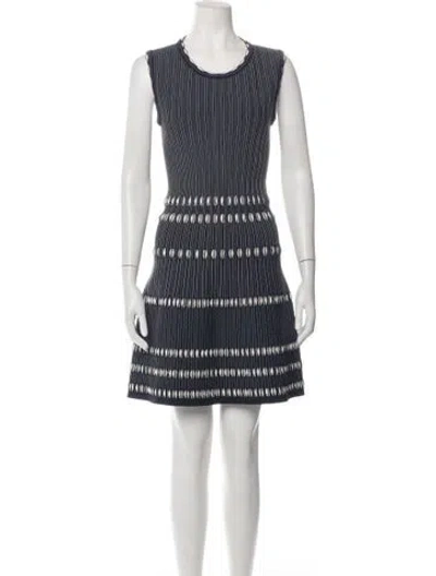 Pre-owned Alaïa Striped Mini Dress In Blue