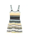 Alaïa Womens Scoop-neck Crinoline Ribbed-knit Mini Dress Multicolor Jaune In Multi