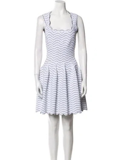 Pre-owned Alaïa Striped Mini Dress In Neutral