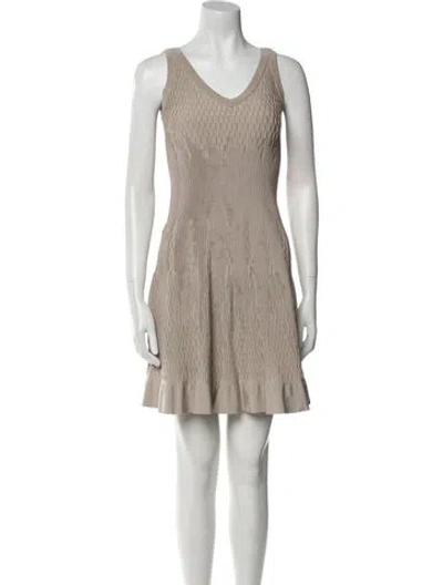 Pre-owned Alaïa Striped Mini Dress In Neutral