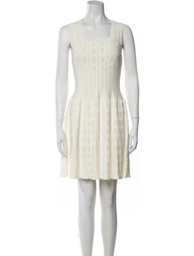 Pre-owned Alaïa Striped Mini Dress In Neutral