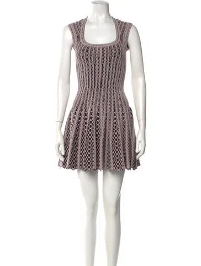 Pre-owned Alaïa Striped Mini Dress In Pink