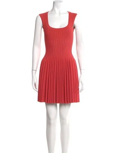 Pre-owned Alaïa Striped Mini Dress In Pink
