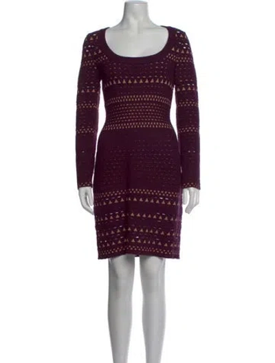 Pre-owned Alaïa Striped Mini Dress In Purple