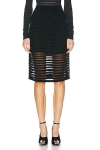 Alaïa Striped Pencil Skirt In Noir Ala?a