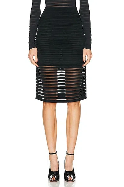 Alaïa Striped Pencil Skirt In Noir Ala?a