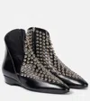 Alaïa Studded Leather Ankle Booties In Grey