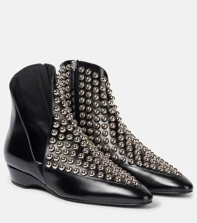 ALAÏA ALAIA STUDDED LEATHER ANKLE BOOTS