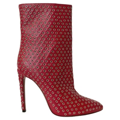Pre-owned Alaïa Alaia Studded Leather Ankle Boots Size 36 In Brown