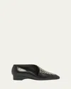 Alaïa Studded Leather Asymmetrical Loafers In Noir