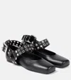 Alaïa Leather Ballet Flat With Studs In Black
