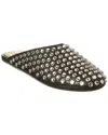 Alaïa Women's Flat Mules Leather With Crystals In Black
