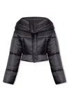 Alaïa Foldover-collar Crop Puffer Jacket In Black