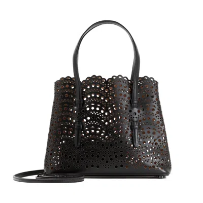 Alaïa Stylish Black Leather Tote Handbag For Women
