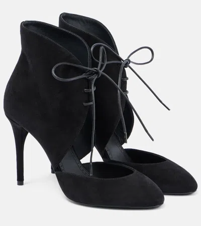 Alaïa Suede Ankle Boots In Black
