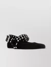 Alaïa Suede Ballerinas With Buckle Detail And Studded Strap In Black