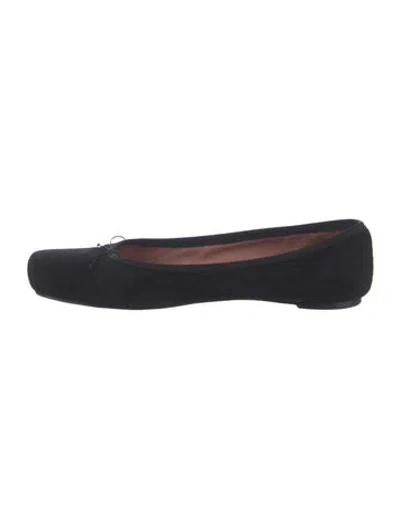 Pre-owned Alaïa Suede Ballet Flats In Black