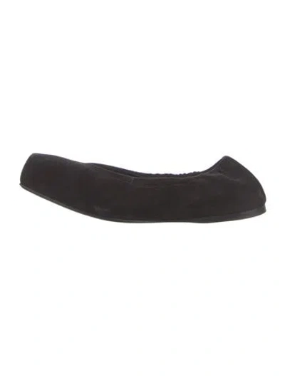 Pre-owned Alaïa Suede Ballet Flats In Black