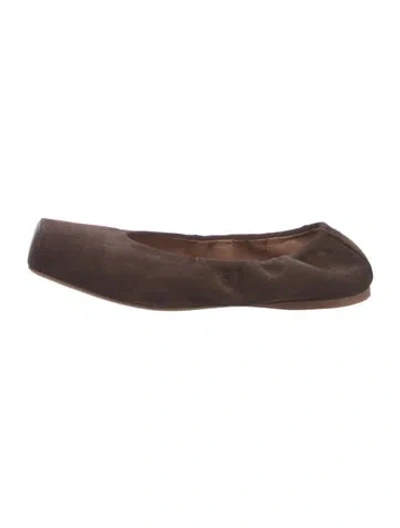 Pre-owned Alaïa Suede Ballet Flats In Brown
