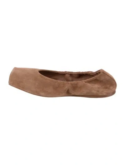 Pre-owned Alaïa Suede Ballet Flats In Brown