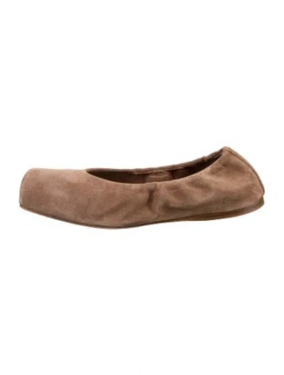 Pre-owned Alaïa Suede Ballet Flats In Brown