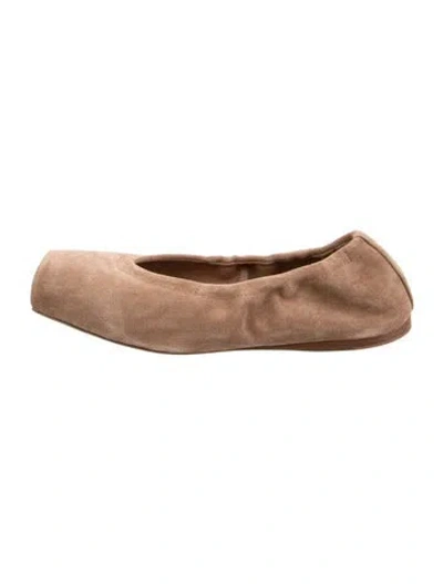 Pre-owned Alaïa Suede Ballet Flats In Neutrals