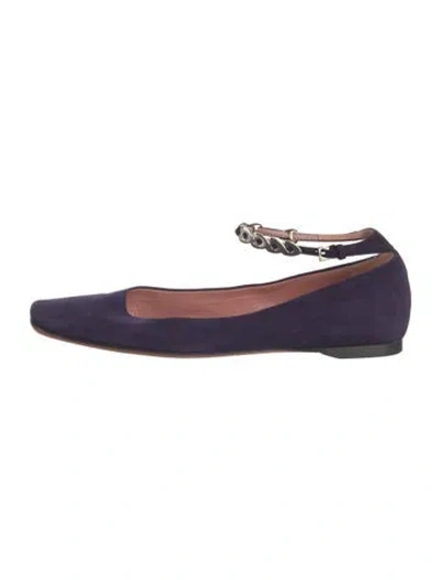 Pre-owned Alaïa Suede Ballet Flats In Purple