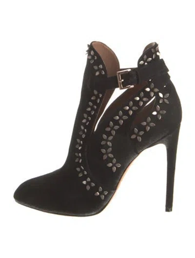Pre-owned Alaïa Suede Beaded Accents Pumps In Black