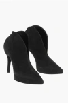 Alaïa Suede Booties With Front V Design 11cm