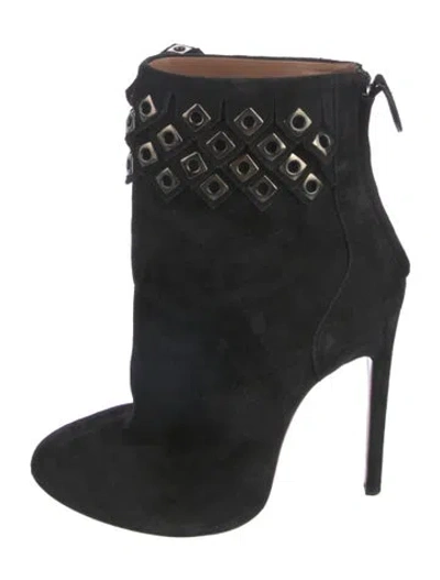 Pre-owned Alaïa Suede Boots In Black