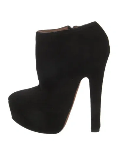 Pre-owned Alaïa Suede Boots In Black