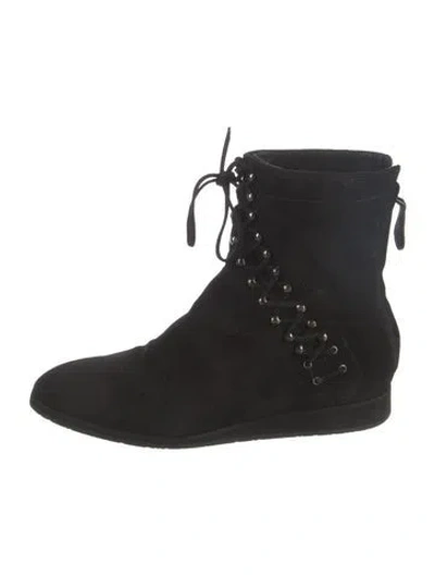 Pre-owned Alaïa Suede Boots In Black