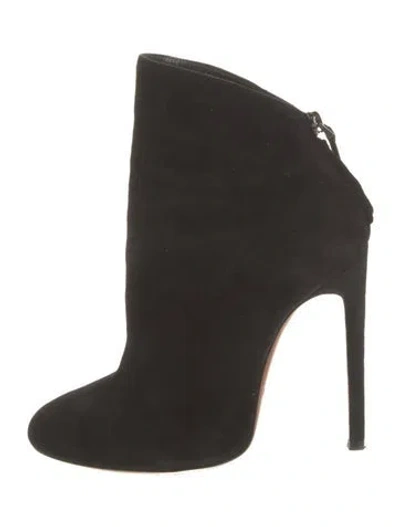 Pre-owned Alaïa Suede Boots In Black