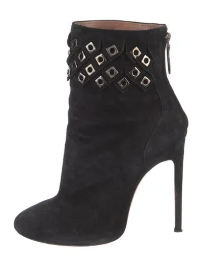 Pre-owned Alaïa Suede Boots In Black