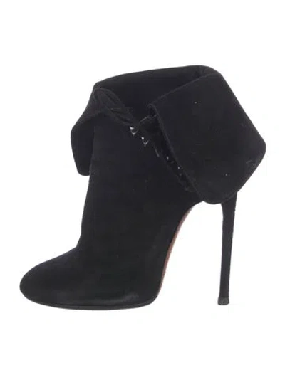 Pre-owned Alaïa Suede Boots In Black