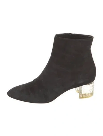 Pre-owned Alaïa Suede Boots In Black