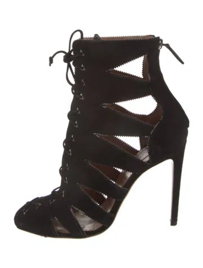 Pre-owned Alaïa Suede Boots In Black