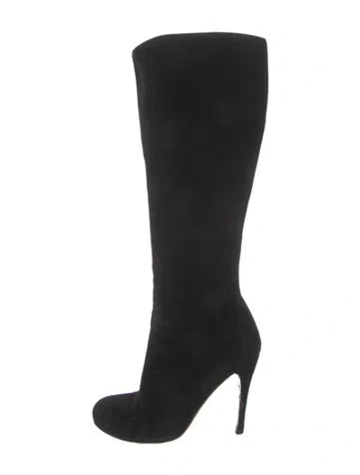 Pre-owned Alaïa Suede Boots In Black