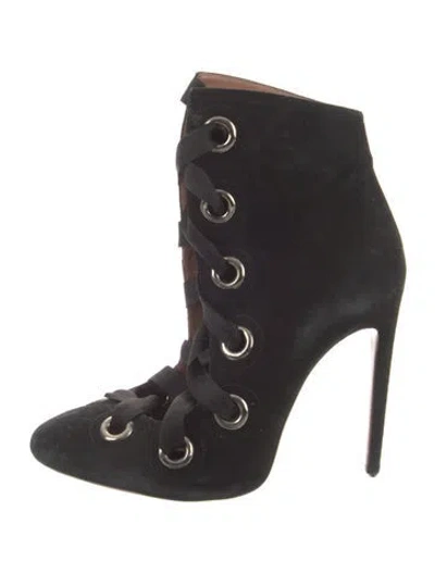 Pre-owned Alaïa Suede Boots In Black