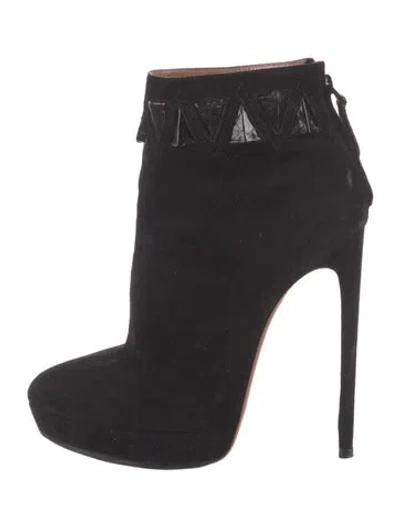 Pre-owned Alaïa Suede Boots In Black