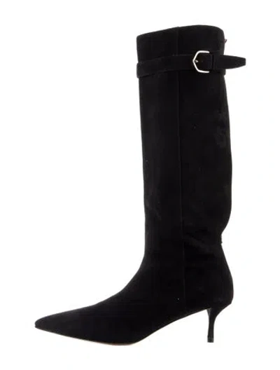 Pre-owned Alaïa Suede Boots In Blue