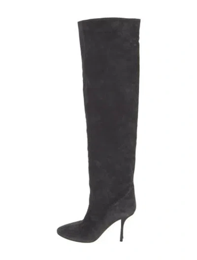Pre-owned Alaïa Suede Boots In Gray