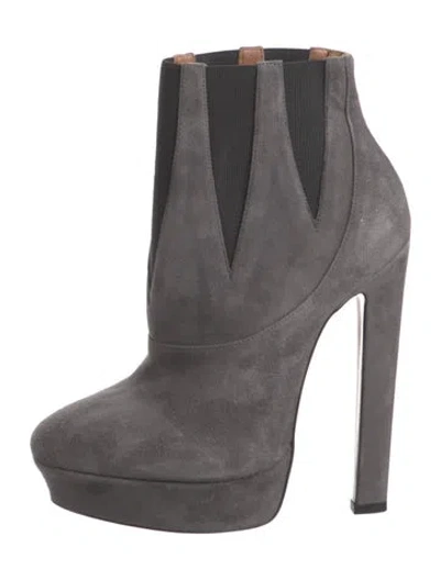 Pre-owned Alaïa Suede Boots In Gray